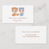 Carte De Visite Babysitter Childcare de bébés de chat d'ours (Devant / Derrière)
