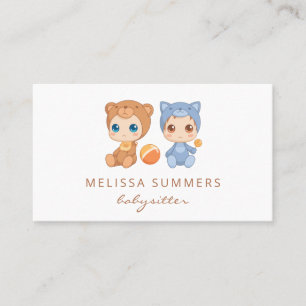 Carte De Visite Babysitter Childcare de bébés de chat d'ours