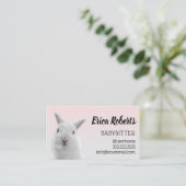 Carte De Visite Babysitter Cute Bunny Lapin Babysitting Garde d'en (Debout devant)