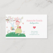 Carte De Visite Babysitter Cute Rabbit Service de garde d'enfants (Devant)