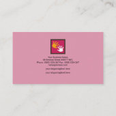 Carte De Visite Babysitter des mains mignonnes de rose pâle (Dos)