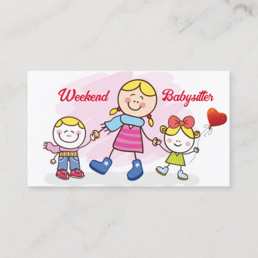 Carte De Visite Babysitter du week-end (Devant)