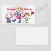 Carte De Visite Babysitter du week-end (Devant / Derrière)