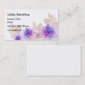 Carte De Visite Babysitter florale simple (Devant / Derrière)
