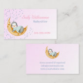 Carte De Visite Babysitter Garde d'enfants Nanny mignonne Penguin (Devant / Derrière)