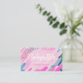 Carte De Visite Babysitter Jolie Calligraphie Moderne Feuille de v (Debout devant)