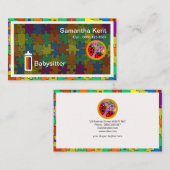 Carte De Visite Babysitter Magnifique Puzzle (Devant / Derrière)