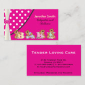 Carte De Visite Babysitter mignonne ou Childcare (Devant / Derrière)