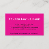 Carte De Visite Babysitter mignonne ou Childcare (Dos)