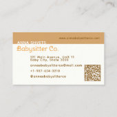 Carte De Visite Babysitter mobile Crib (Dos)