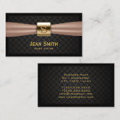 Carte De Visite Babysitter Modern Gold Logo Diamond Quilé (Devant / Derrière)