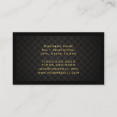 Carte De Visite Babysitter Modern Gold Logo Diamond Quilé (Dos)