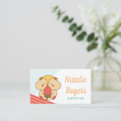 Carte De Visite Babysitter Nanny Cute Kawaii Hamster & fraise (Debout devant)