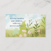 Carte De Visite Babysitter Nanny Garde d'enfant Aquarelle Bébé Cer (Dos)