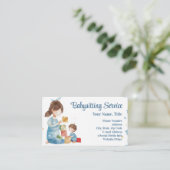Carte De Visite Babysitter Nanny Garde d'enfants Aquarelle Jouer (Debout devant)