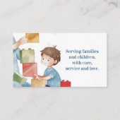 Carte De Visite Babysitter Nanny Garde d'enfants Aquarelle Jouer (Dos)