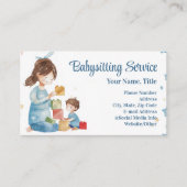 Carte De Visite Babysitter Nanny Garde d'enfants Aquarelle Jouer (Devant)