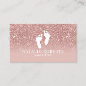 Carte De Visite Babysitter Nanny Rose moderne Gold Ombre (Devant)