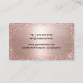 Carte De Visite Babysitter Nanny Rose moderne Parties scintillant (Dos)