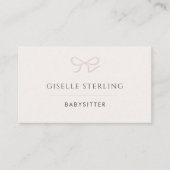 Carte De Visite Babysitter Pink Bow (Devant)