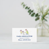 Carte De Visite Babysitter Professionnel | Bleu marine (Debout devant)
