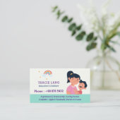 Carte De Visite Babysitter Professionnel | Cute arc-en-ciel (Debout devant)