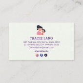 Carte De Visite Babysitter Professionnel | Cute arc-en-ciel (Dos)
