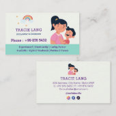 Carte De Visite Babysitter Professionnel | Cute arc-en-ciel (Devant / Derrière)