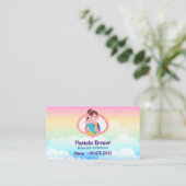 Carte De Visite Babysitter Professionnel | Cute arc-en-ciel (Debout devant)
