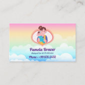 Carte De Visite Babysitter Professionnel | Cute arc-en-ciel (Devant)