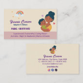 Carte De Visite Babysitter Professionnel | Cute arc-en-ciel (Devant / Derrière)