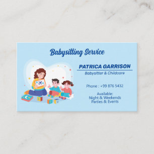 Carte De Visite Babysitter Professionnel   Garde d'enfants