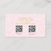 Carte De Visite Babysitter QR Code mignon Penguin rose (Dos)
