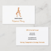 Carte De Visite Babysitter rose de silhouette d'or de bonne (Devant / Derrière)