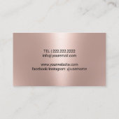 Carte De Visite Babysitter Rose moderne Or Argent Pieds Nanny (Dos)