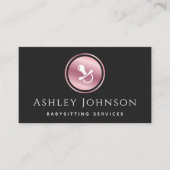 Carte De Visite Babysitter Services Nanny Rose Gold Pacifier Logo (Devant)