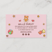 Carte De Visite Babysitter | stickers chocolat mignon (Dos)