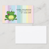 Carte De Visite Babysitter Tutor Garde d'enfants Cute Frog (Devant / Derrière)