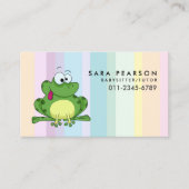 Carte De Visite Babysitter Tutor Garde d'enfants Cute Frog (Devant)