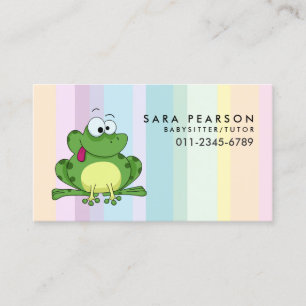 Carte De Visite Babysitter Tutor Garde d'enfants Cute Frog