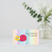 Carte De Visite Babysitter Tutor Garde d'enfants mignon escargot (Debout devant)