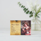 CARTE DE VISITE BACCHUS, RAISINS, PARCHEMENT DE SCEAUX DE CIRE ROU (Debout devant)