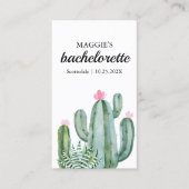 Carte De Visite Bachelorette Itinéraire du désert de Cactus Inclur (Devant)