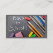 Carte De Visite back_to_school_032 crayons effaceurs livres éducat (Dos)