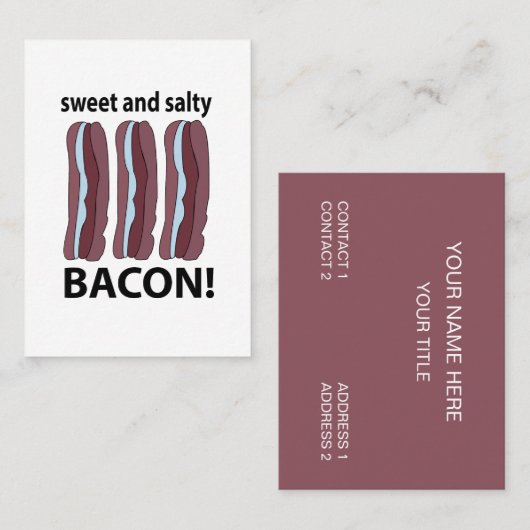 Carte De Visite Bacon sucré et salé (Devant / Derrière)