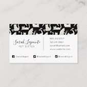 Carte De Visite Bad Cats Knocking Stuff Over, White Cats on Black (Dos)