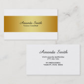 Carte De Visite Badge d'argent simple blanc élégant professionnel (Devant / Derrière)