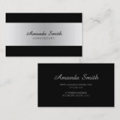 Carte De Visite Badge d'argent simple élégant professionnel (Devant / Derrière)