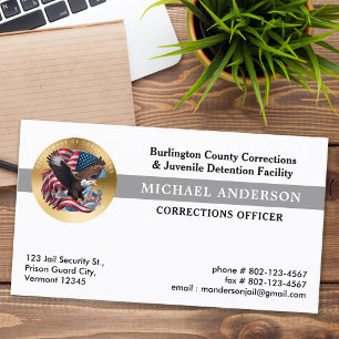 Carte De Visite Badge de sécurité du département des corrections L