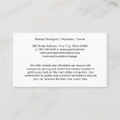 Carte De Visite Badge de service automatique | Style métal or (Dos)